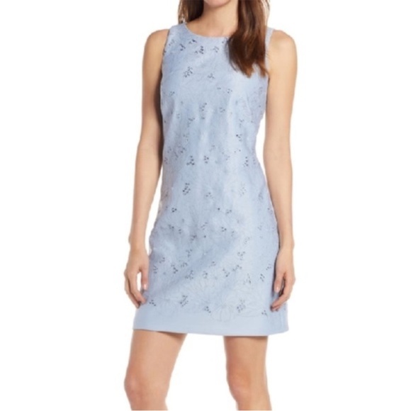 ELIZA J Sheath Dress Blue Embroidered Floral - Picture 2 of 6